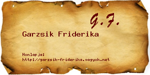 Garzsik Friderika névjegykártya
